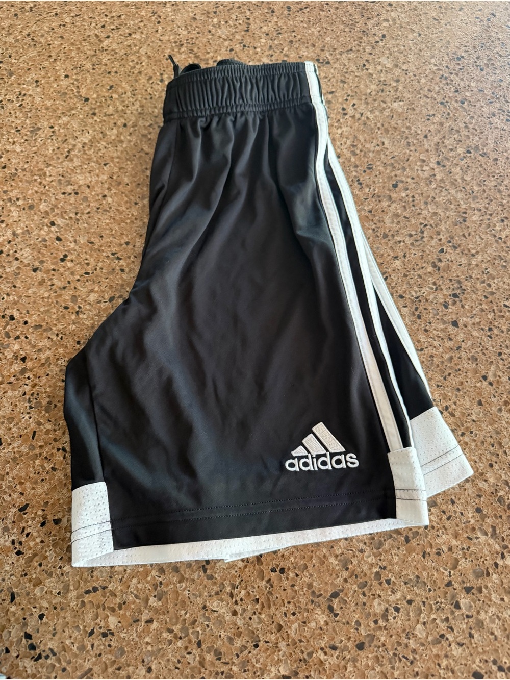 adidas Black Shorts with White Stripe Accent